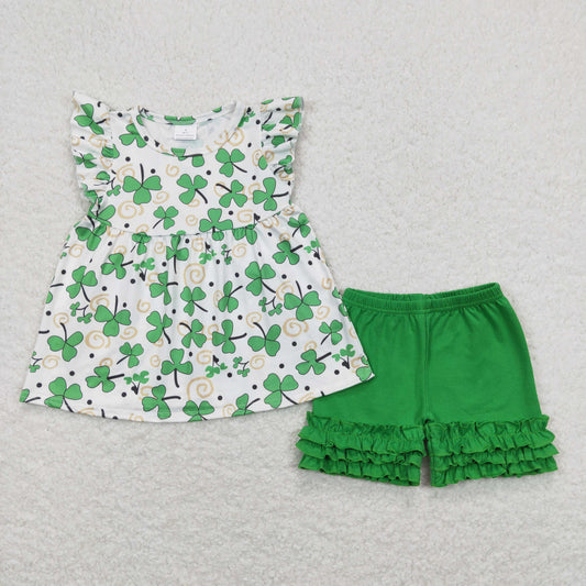 A5-21 Clover flying sleeve green shorts