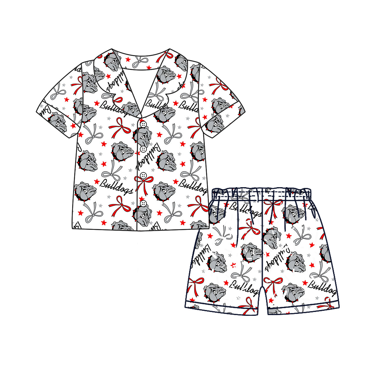 Custom moq 5 mix sizes summer teams baby girls clothes team short sleeve shorts sets dress kids pants-25.5.12