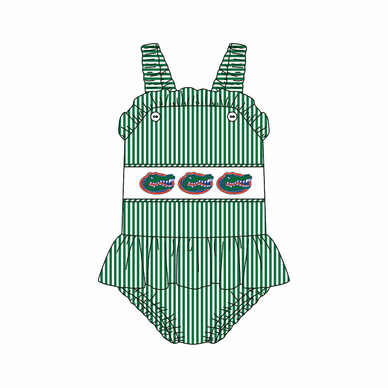 Custom moq 5 mix size milk silk summer teams baby girl boys clothes green vest swimsuit and swim shorts series