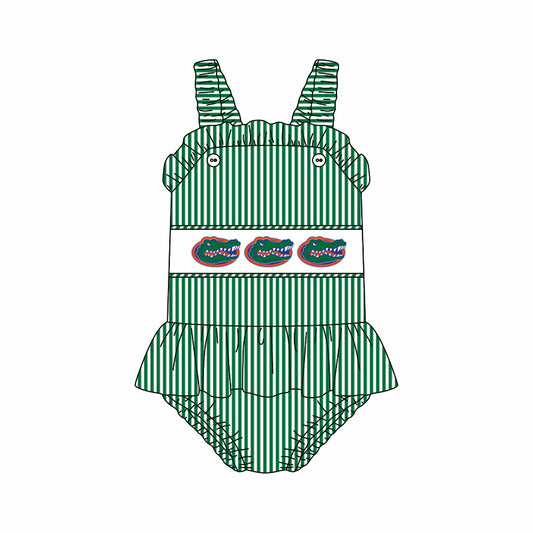 Custom moq 5 mix size milk silk summer teams baby girl boys clothes green vest swimsuit and swim shorts series