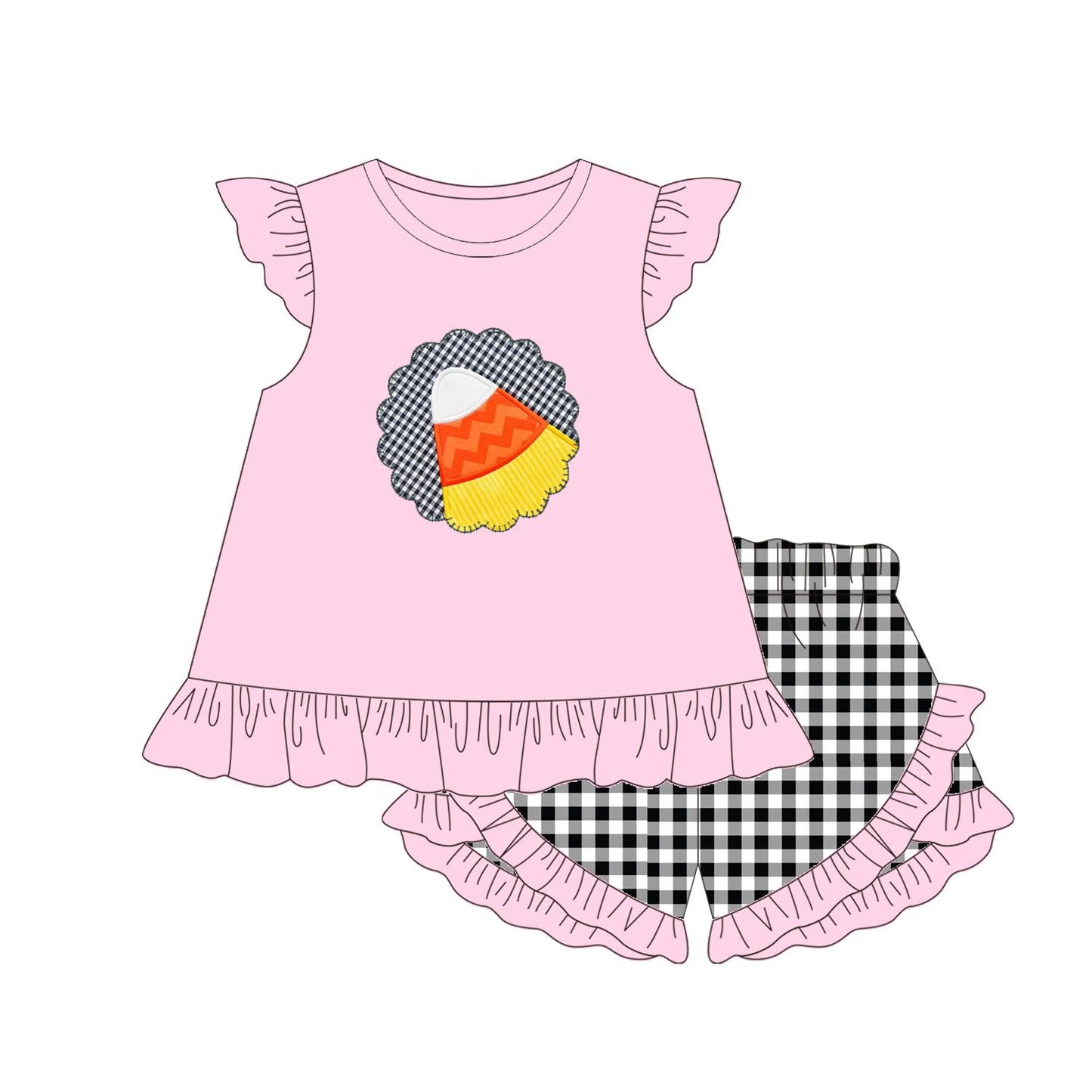 5.10custom each style moq 5eta 4-5week Sibling Sister triangle pond prints blue and pink girls and boys outfits and baby romper match family design