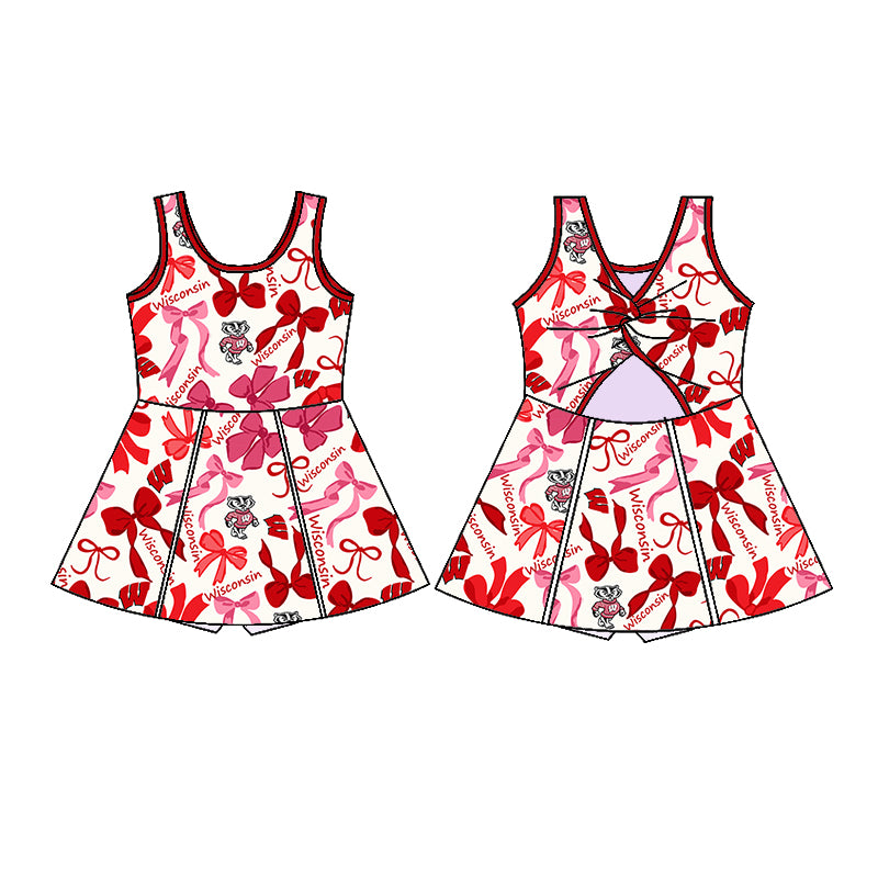 Custom moq 5 mix sizes summer teams baby girls clothes team red short sleeve skirts shorts sets dress 1 and dress 2 and dress 3 and dress 4-25.5.13