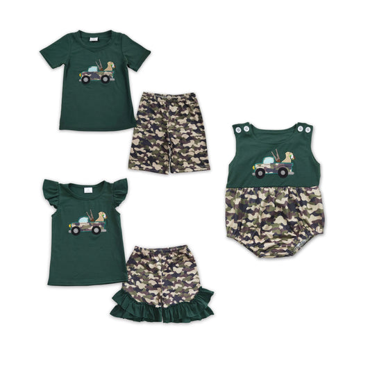 RTS NO MOQ baby boy and girls clothes embroidery Rompers Clothes Sets