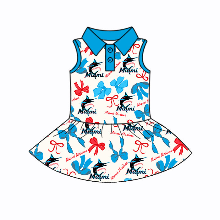 Custom moq 5 mix sizes summer teams baby girls clothes team sky blue short sleeve skirts shorts sets dress 1 and dress 2 and dress 3 and dress 4-25.5.22