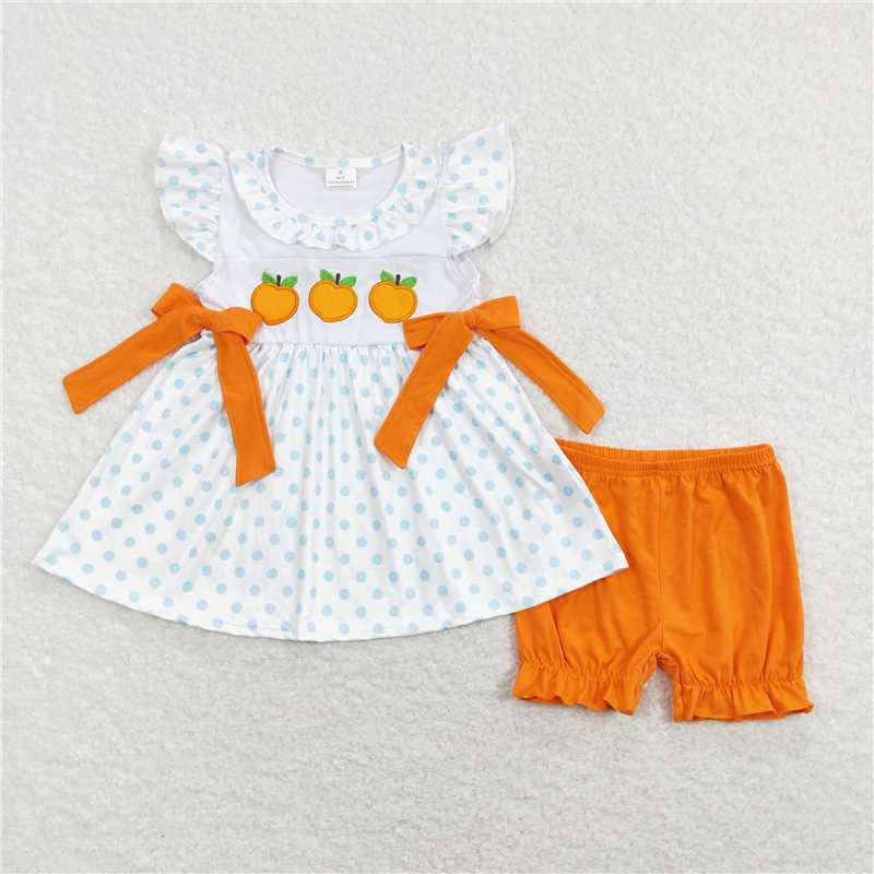 RTS NO MOQ Embroidery short-sleeved shorts suit & short-sleeved sets and romper