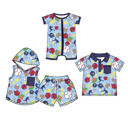 3.17 custom each style moq 5eta 4-6week Sibling Sister baseball baby boy sets and boy rompers and top match family design