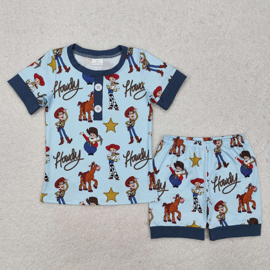 RTS NO MOQ ETA 5/7days Arrived BSSO1214 Howdy Toy Story blue short-sleeved shorts pajama set