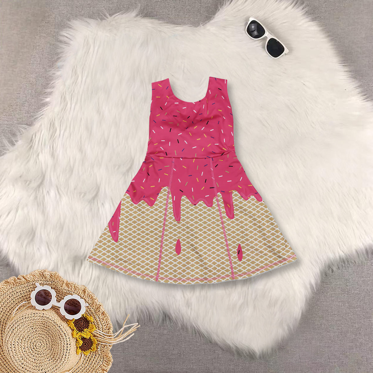 RTS NO MOQ Sibling baby girl clothes yoga team sleeveless dress