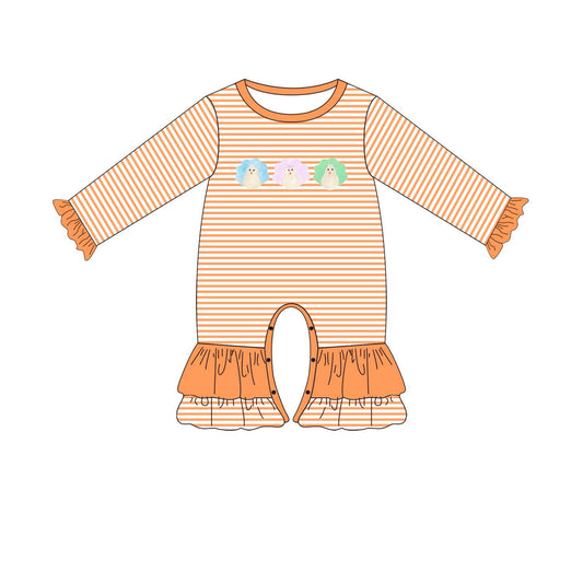 5.10custom each style moq 5eta 4-5week Sibling Sister three peacocks prints orange stripes girls and boys outfits and baby romper match family design