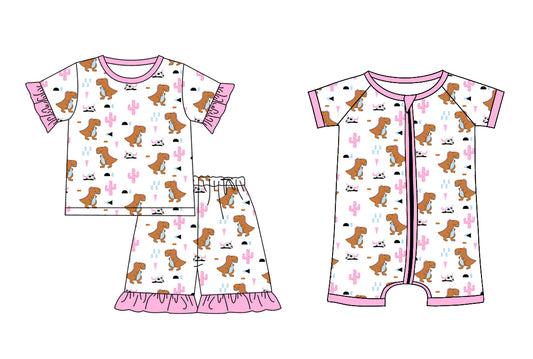 1.17 custom each style moq 5eta 4-6week Sibling Sister catcus baby girl sets and boy romper match family design