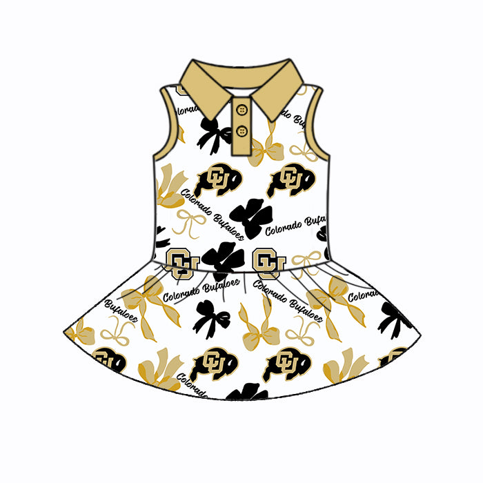 Custom moq 5 mix sizes summer teams baby girls clothes team khaki short sleeve skirts shorts sets dress 1 and dress 2 and dress 3 and dress 4-25.5.24