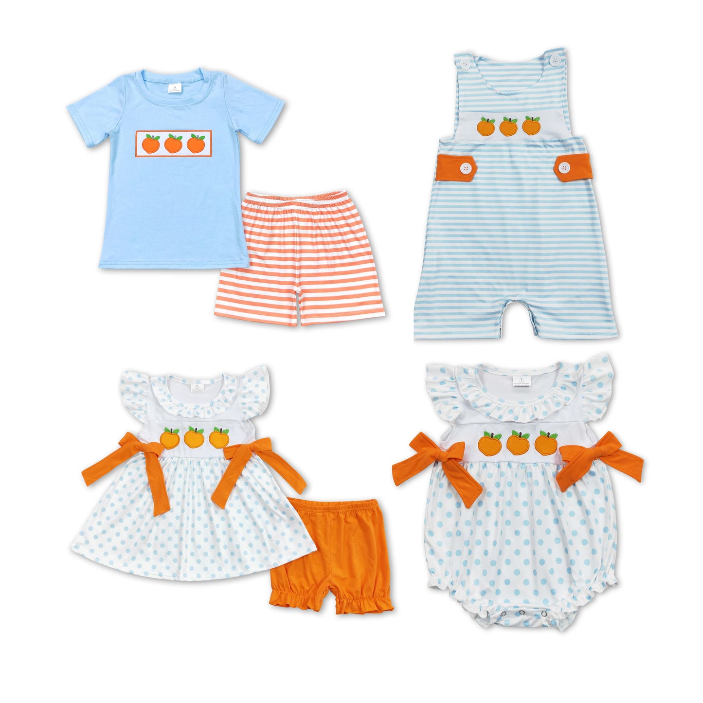 RTS NO MOQ Embroidery short-sleeved shorts suit & short-sleeved sets and romper