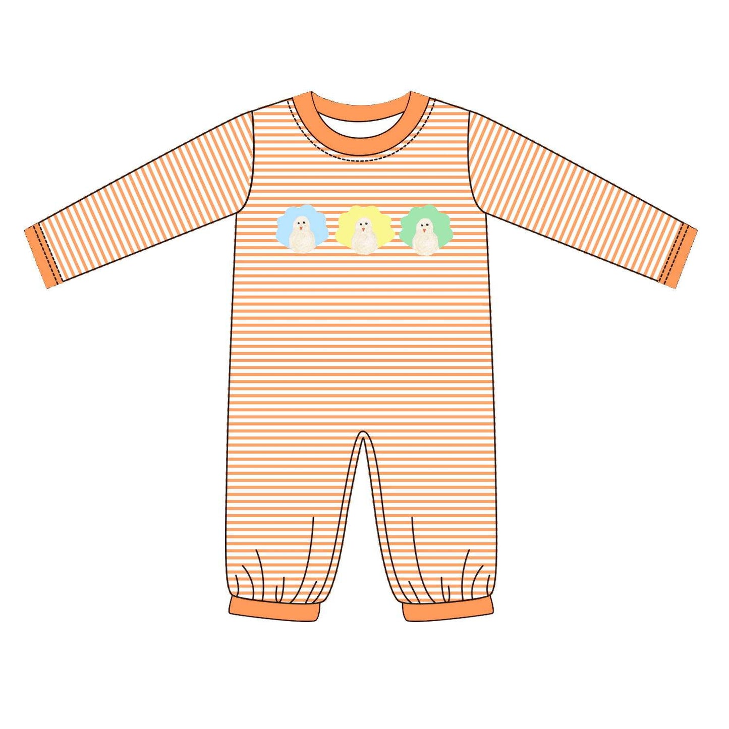 5.10custom each style moq 5eta 4-5week Sibling Sister three peacocks prints orange stripes girls and boys outfits and baby romper match family design