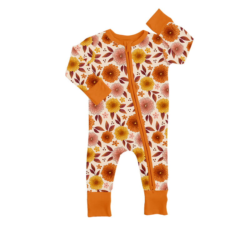 5.2custom each style moq 5eta 4-5week flower squirrel prints orange girls outfits and baby romper