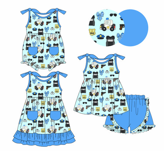 1.10 custom each style moq 5eta 4-6week Sibling Sister bow baby girl short sleeve shorts sets and dress and rompers match family design