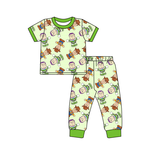 Custom moq 3 eta 7/8week moq 5 eta /4/5week cartoon Short Sleeve Pants Set