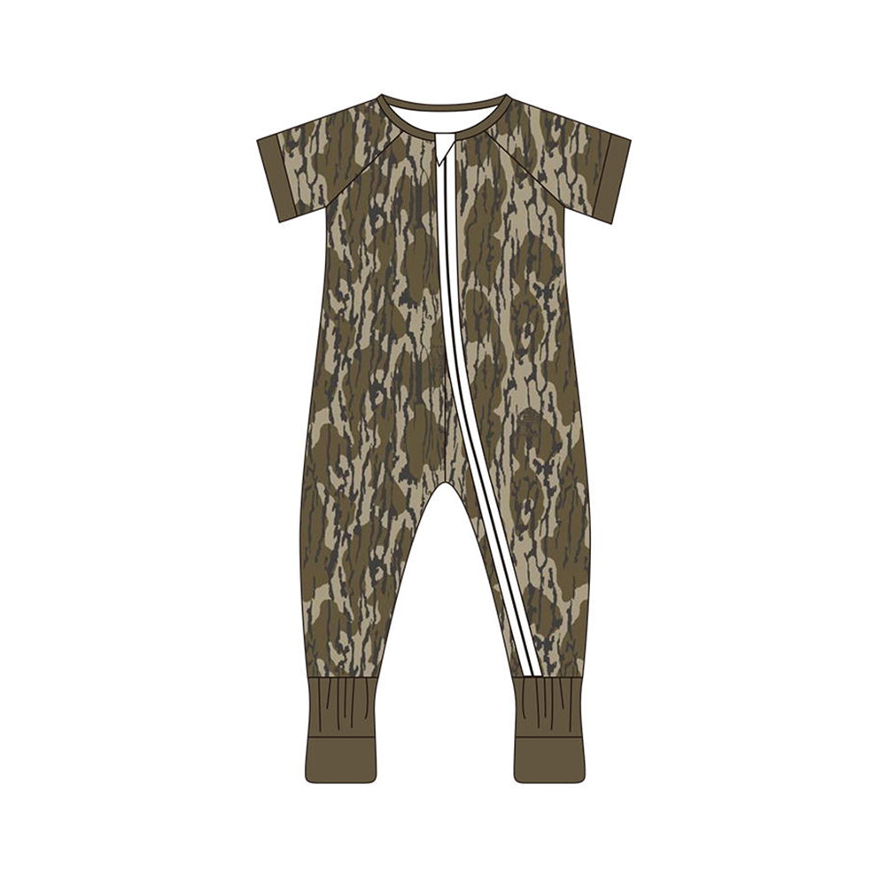 5.14custom each style moq 5eta 4-5week Sibling Sister Camouflage and Bark Camouflage print boys outfits and baby romper match family design