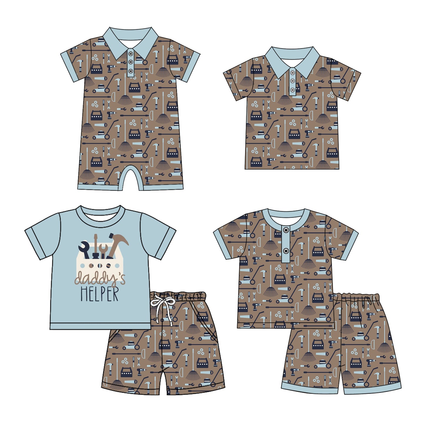 26.1.2 custom each style moq 5 eta 6-8 week Sibling Sister baby boy short sleeve shorts sets 2 and boy rompers and top match family design