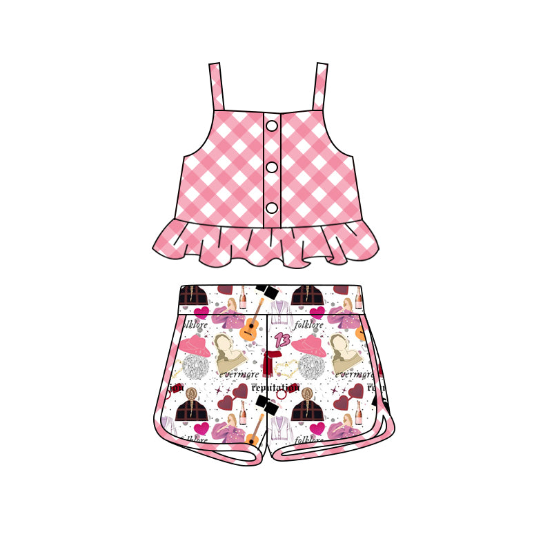 1.15 custom each style moq 5eta 4-6week Sibling Sister baby girls short sleeve shorts sets 1 and sets 2 and sets 5 match design