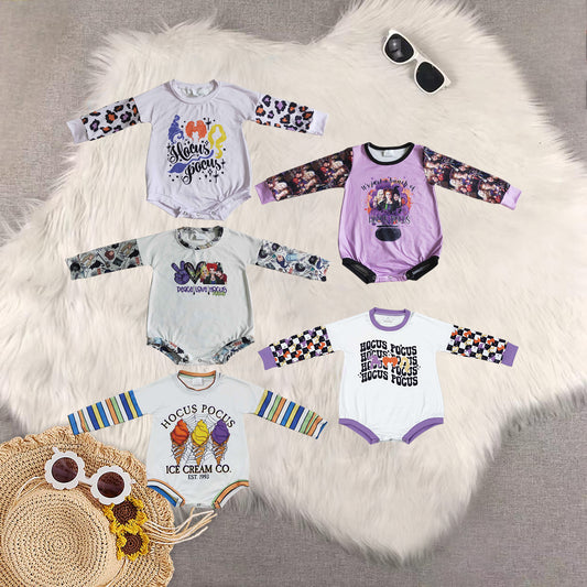 RTS NO MOQ Sibling baby girl clothes halloween long-sleeved rompers