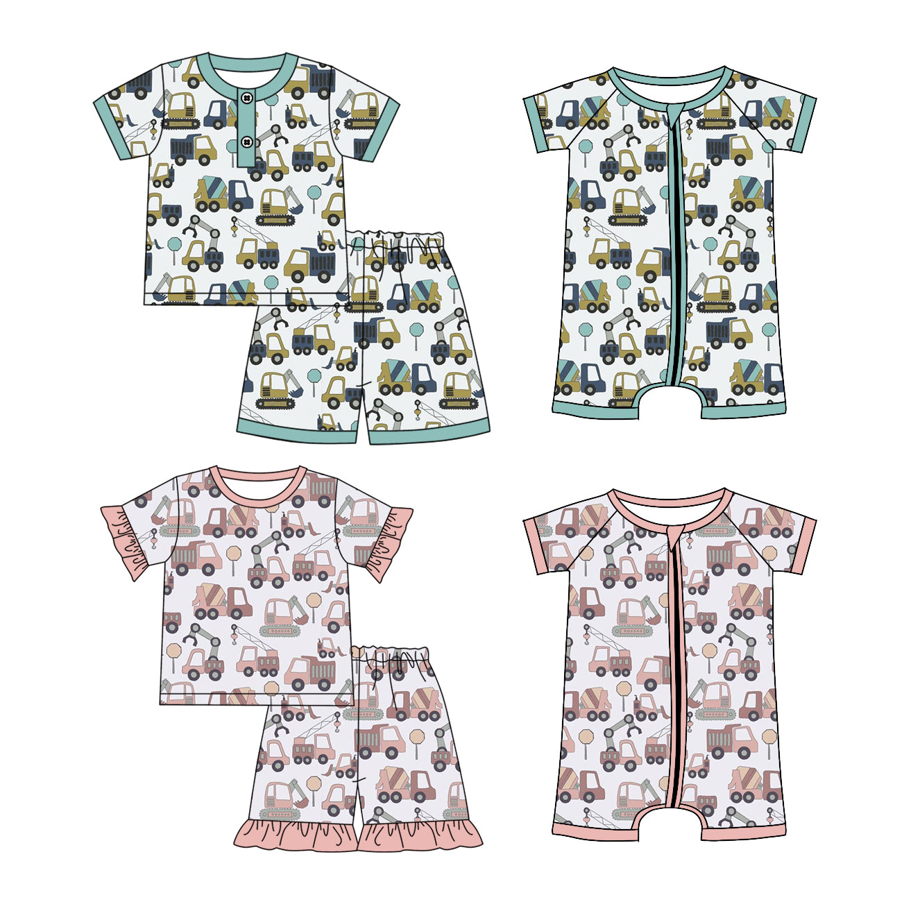 1.18 custom each style moq 5eta 4-6week Sibling Sister baby girl short sleeve shorts sets and sets 2 and boy romper and girl romper match design