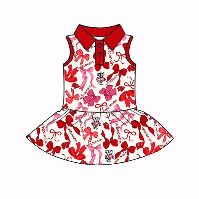 Custom moq 5 mix sizes summer teams baby girls clothes team red short sleeve skirts shorts sets dress 1 and dress 2 and dress 3 and dress 4-25.5.13