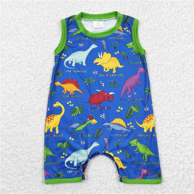 Baby boys dinosaur print, dark blue Sibling Sister Clothes Sets