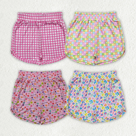 RTS NO MOQ baby girl clothes floral plaid summer shorts