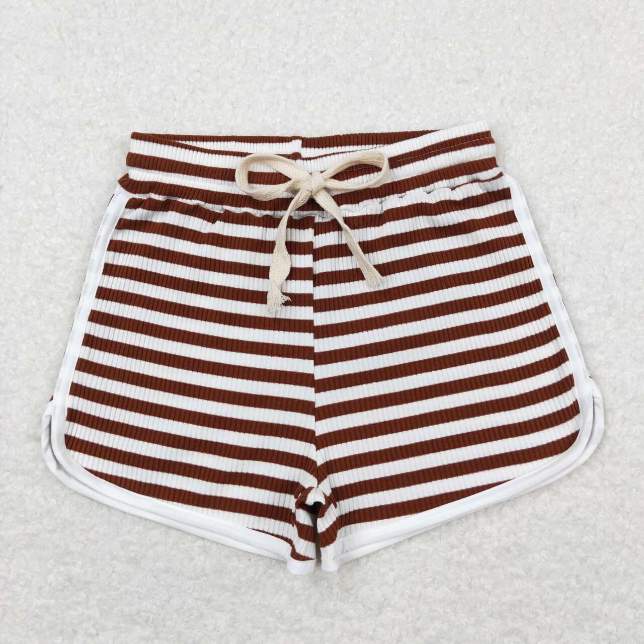 RTS SS0337Burgundy striped white shorts