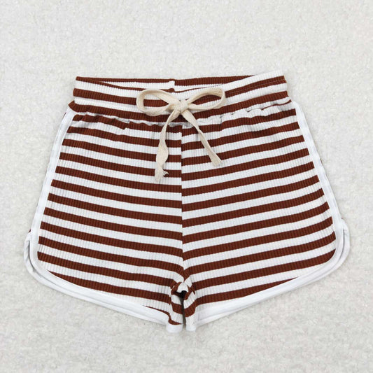 RTS SS0337Burgundy striped white shorts