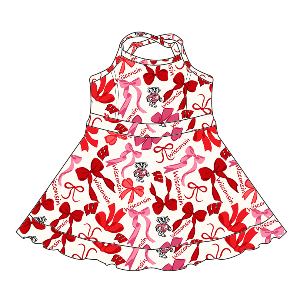 Custom moq 5 mix sizes summer teams baby girls clothes team red short sleeve skirts shorts sets dress 1 and dress 2 and dress 3 and dress 4-25.5.13