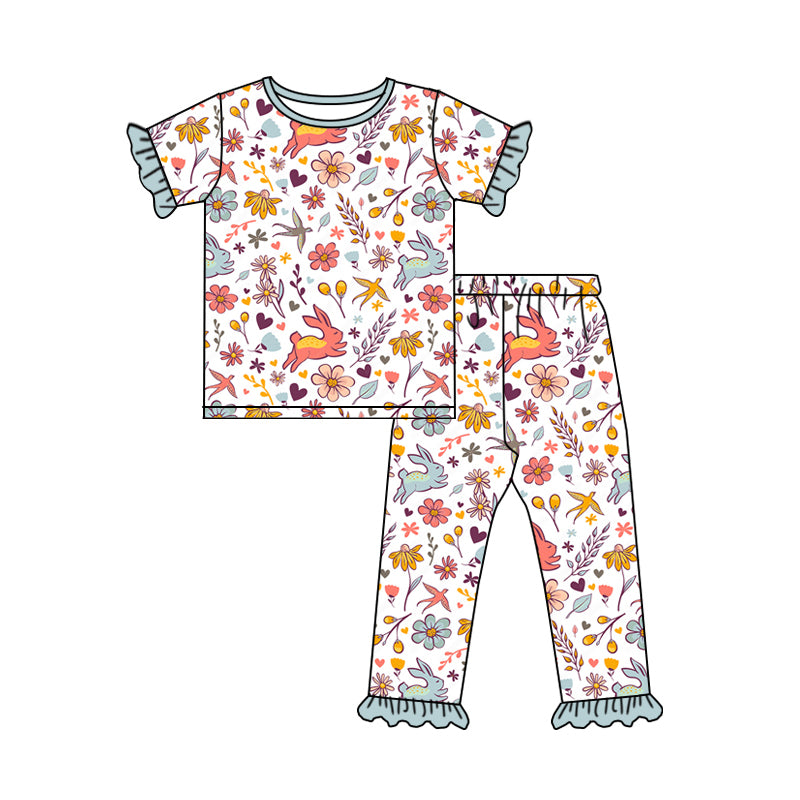 9.26 custom each style moq 5eta 4-6week Sibling Sister rabbit baby boys short sleeve sets and rompers match design