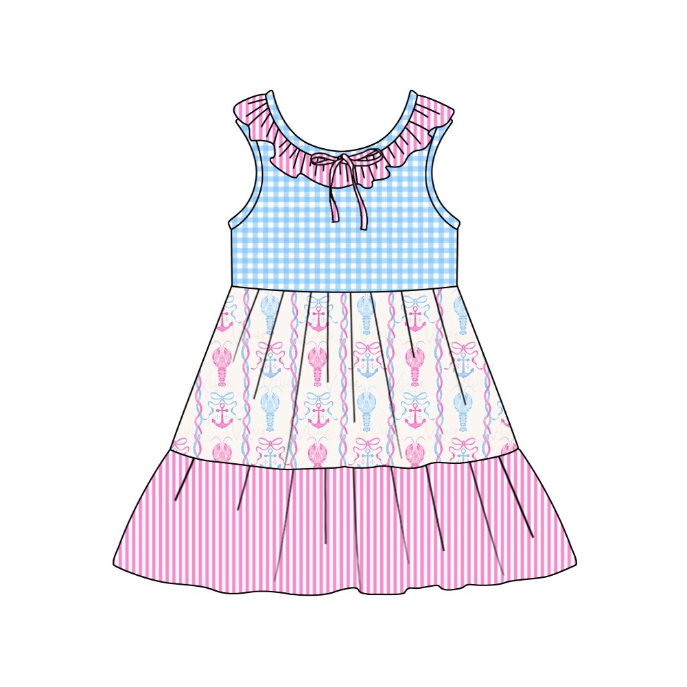 25.12.3 custom each style moq 5 eta 6-8week Sibling Sister baby girl short sleeves dress 6 match design