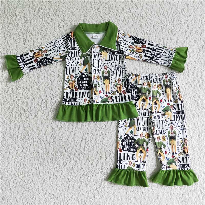 Baby Girls boys character print green Family siblings set