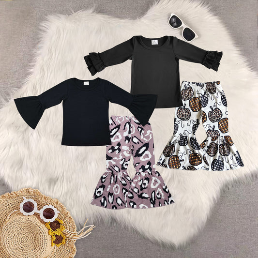 RTS NO MOQ Sibling Baby Girls halloween Long Sleeve Pants Set