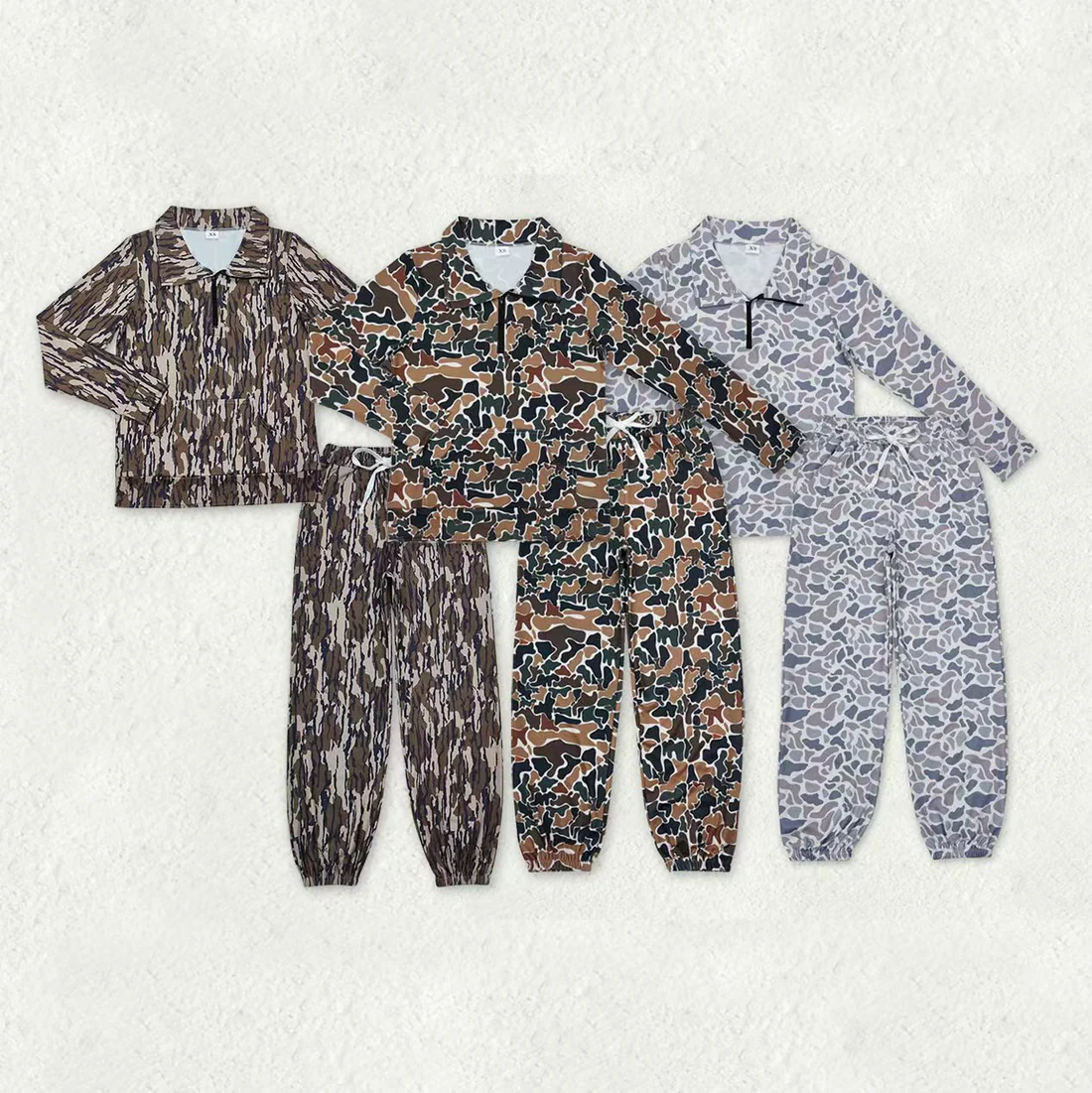 RTS NO MOQ Sibling adult clothes yoga camouflage long-sleeved trousers suits