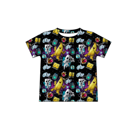 Custom moq 3 MIX SIZE eta 7/8week moq 5 eta /4/5week cartoon baby boys clothes short Sleeve Top