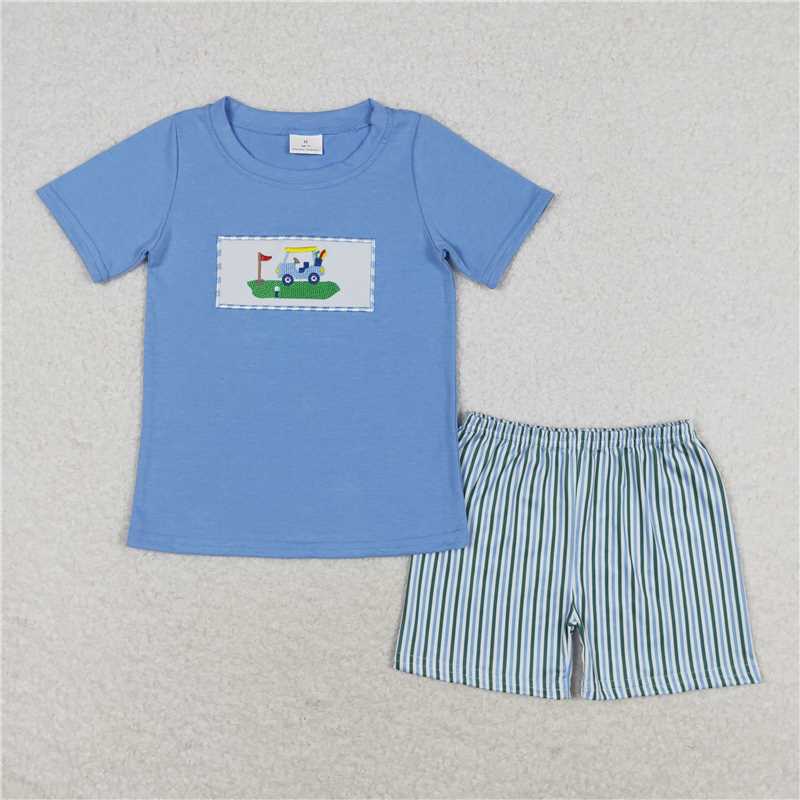 RTSBoys Embroidered Short Sleeve Cow Pattern Shorts sets dress