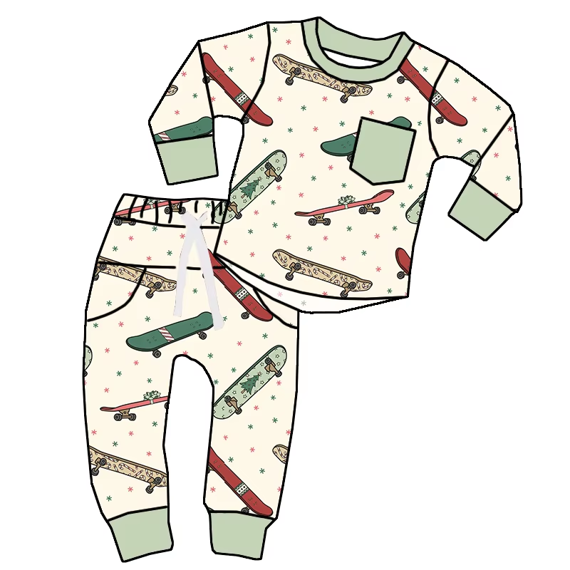 Custom moq 3 eta 6-8 weeks Light green pocket long-sleeved suit with colorful polka dot scooter pattern