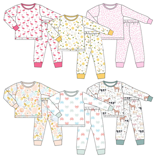 Custom moq 3 MIX SIZE eta 7/8week moq 5 eta /4/5week Long Pajama Mixed Set