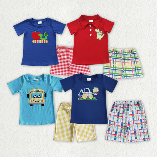 RTS NO MOQ Baby Girls and Boys Summer Short Sleeve Shorts Sets