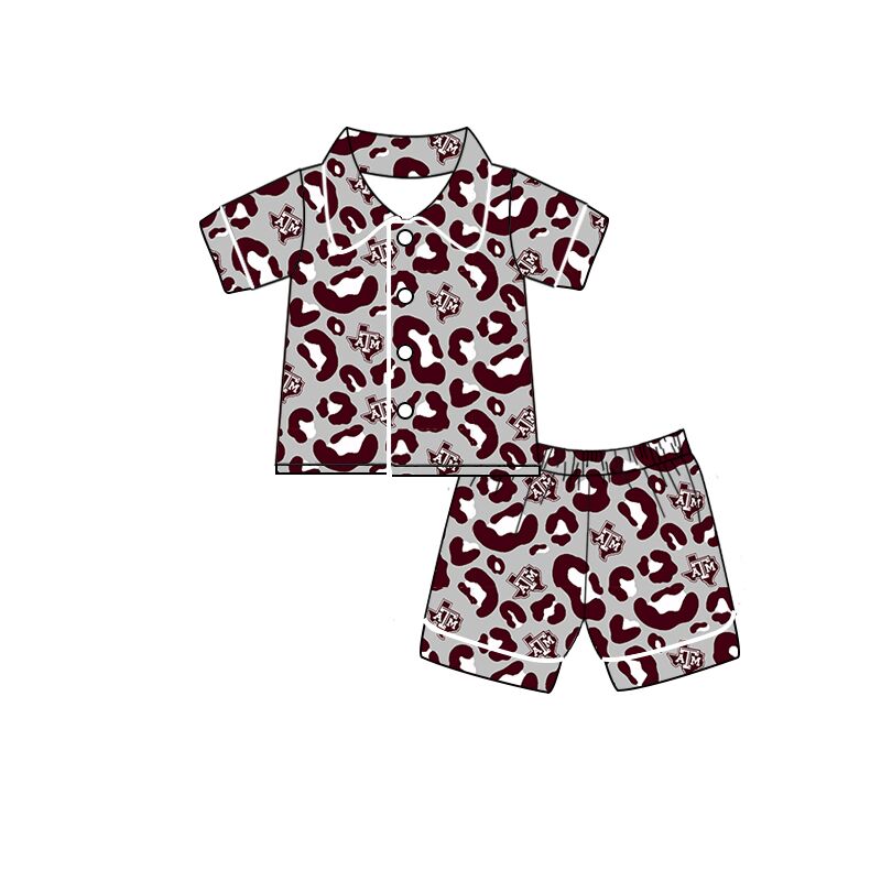 baby boy clothes team toddler boy brick red pajama summer outfit