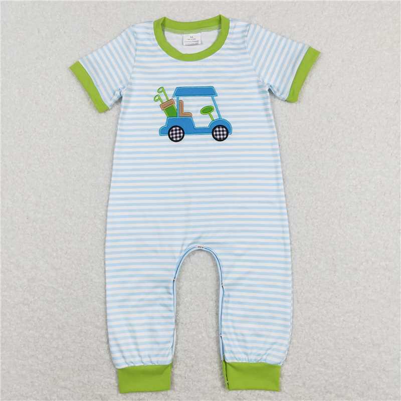 Baby girls car print blue plaid green boys set and baby romper Sibling Sister Clothes Sets