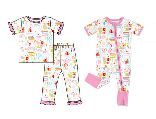 25.12.2 custom each style moq 5 eta 6-8week Sibling Sisters Happy baby girl clothes short sleeve pants sets and romper match family design
