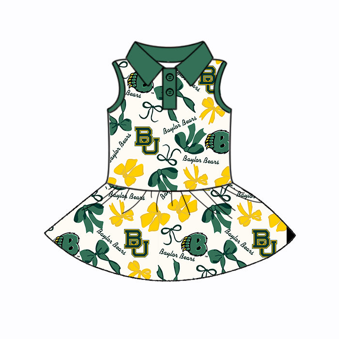 Custom moq 5 mix sizes summer teams baby girls clothes team green short sleeve skirts shorts sets dress 1 and dress 2 and dress 3 and dress 4-25.5.22