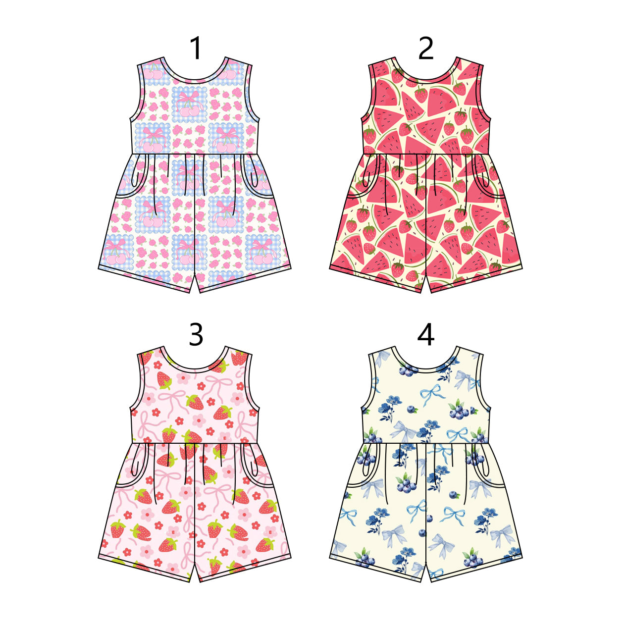 1.17 custom each style moq 5eta 4-6week Sibling Sister baby girls short sleeve jumpsuit 1 and jumpsuit 4 match design