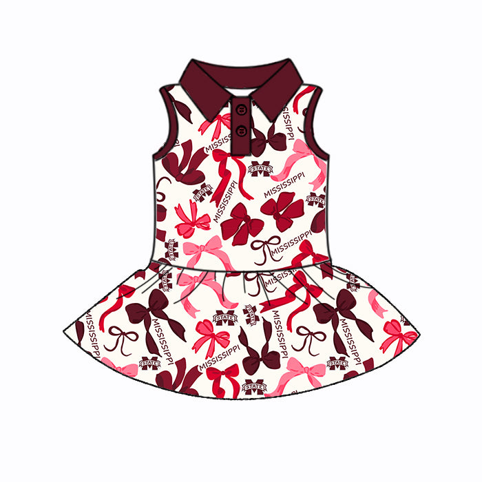 Custom moq 5 mix sizes summer teams baby girls clothes team brick red short sleeve skirts shorts sets dress 1 and dress 2 and dress 3 and dress 4-25.5.14