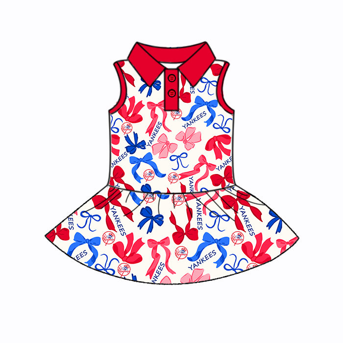Custom moq 5 mix sizes summer teams baby girls clothes team red short sleeve skirts shorts sets dress 1 and dress 2 and dress 3 and dress 4-25.5.16