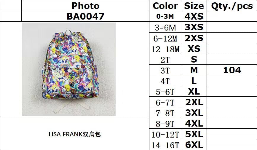 rts no moq BA0047 LISA FRANK Backpack