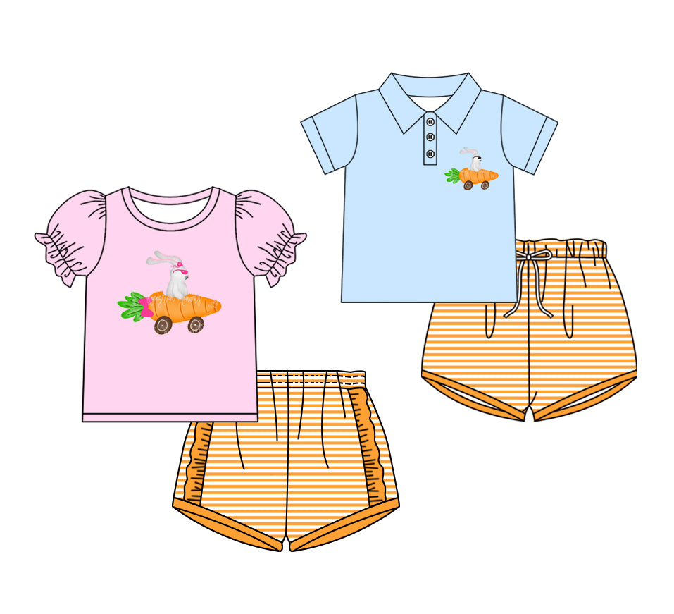 25.11.22 custom each style moq 5 eta 6-8week Sibling Sisters easter baby girl boy clothes short sleeve shorts sets 2 match family design